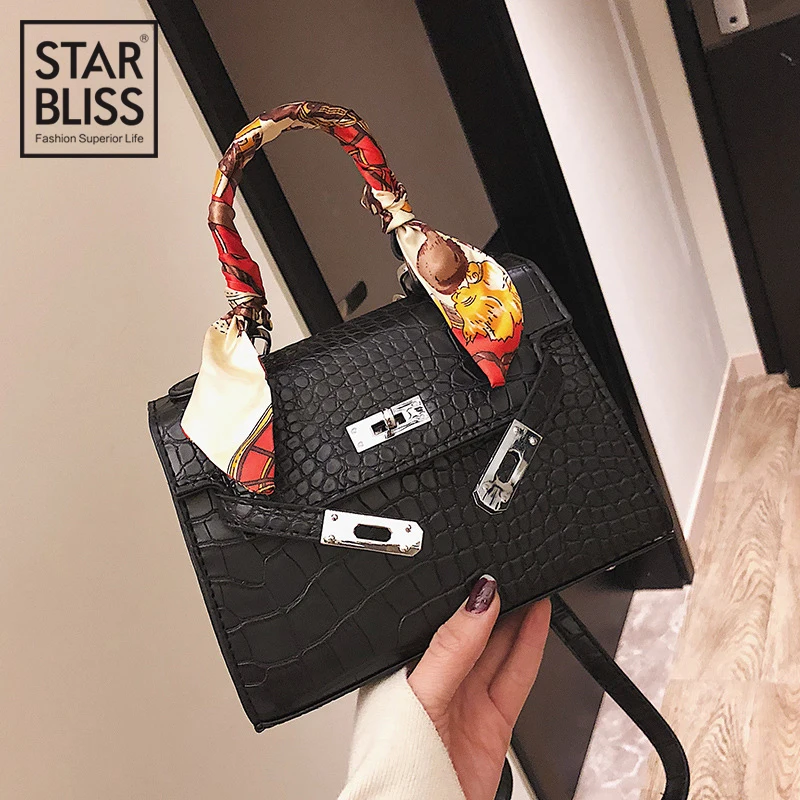 

Fashion solid with scarves Alligator Messenger bags for women Lock shoulder bags Pu HOT five clours