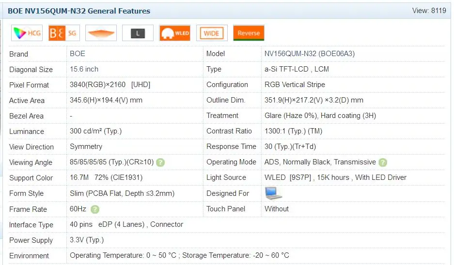 Тонкий Ноутбук lcd 15,6 дюймов 4K ips светодиодный ЖК-экран UHD 3840X2160 панель дисплея NV156QUM-N32 HDMI DP плата управления edp 30pin