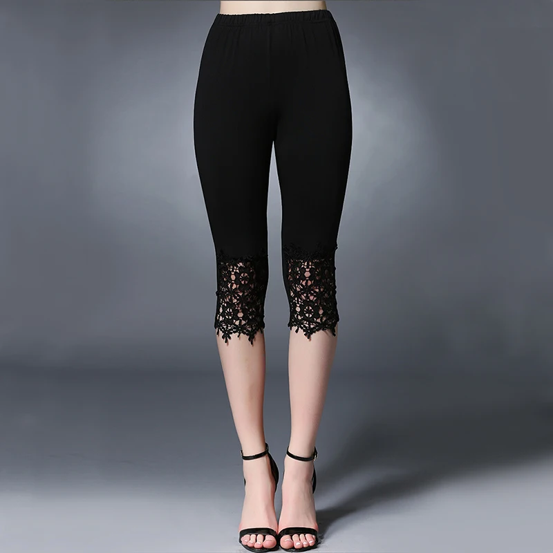 2016 new fat XL font b Womens b font summer fat mm lace openwork skinny pants