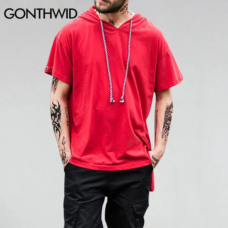 GONEWILD 2017 Модные Мужские Короткий Рукав Толстовки Футболки Лето Асимметричный
