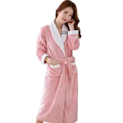 Милые влюбленные пижамы с длинными рукавами халат зима новый теплый фланелевый 2019 пара домашние платья удобные рубашки