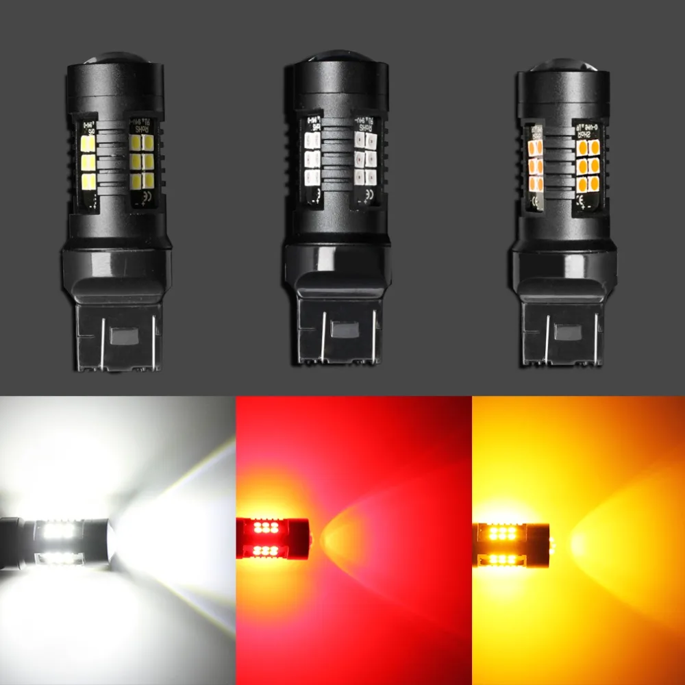 Светодиодная лампа T20 7440 7443 SRCK 2 шт. 1200 лм W21W W21/5 Вт Led T25 3157 3156 p27/7 автомобильная