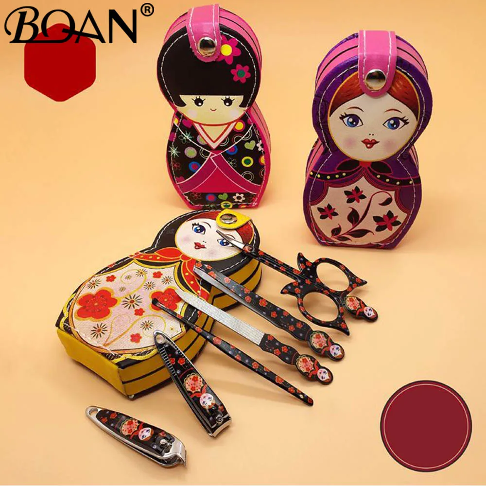 

BQAN Manicure Nail Set Scissors Russian doll 6pcs/Set Pedicure Sets Nail Tool Travel Kit Clipper Care Clipper Grooming Portable