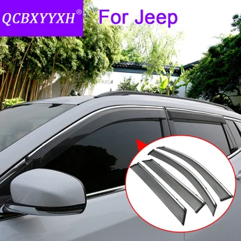 

4pcs Car Styling Awnings Shelter Window Visors Rain Eyebrow For Jeep Cherokee Renegade Compass Grand Cherokee Car Accessories
