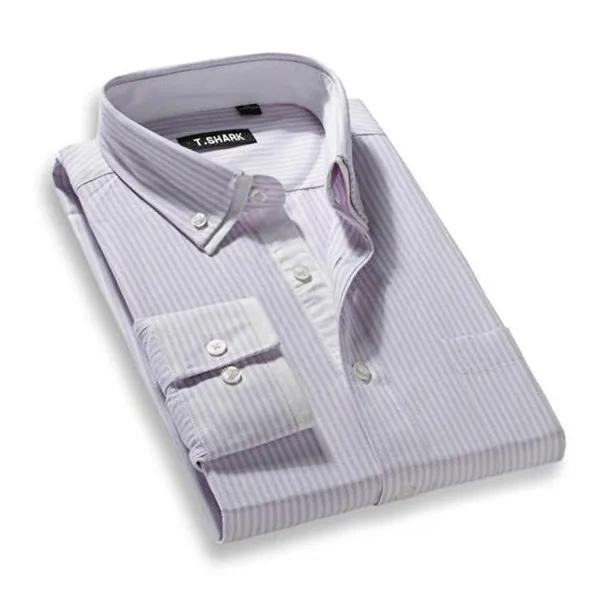 Non Iron, мужская рубашка, полосатая, Классическая, хлопок, длинный рукав, деловой стиль, рубашки, официальная, Social, брендовая одежда, Chemise Homme X132 - Цвет: MTSL006