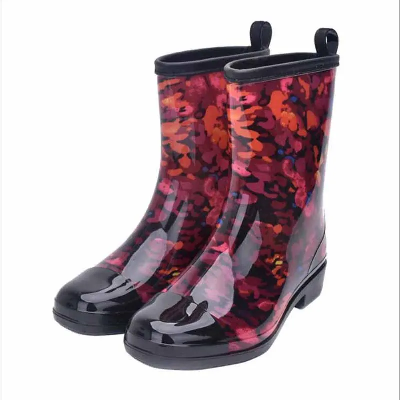 

Women Rain Boots Transparent Waterproof Colorful Spring Autumn Shoes Rain Boot Woman Ankle Boots Large size