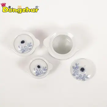 

3pcs/set Chinese Style Ceramics Soup Pot Dollhouse Miniatures 1:12 Accessories 3* Mini Soup Cooker DIY Miniature Doll House Toy