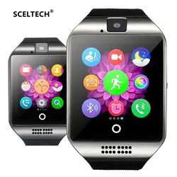 Sceltech Bluetooth Smart часы Q18 с Камера Facebook WhatsApp Twitter синхронизации SMS Smartwatch Поддержка SIM карты памяти для IOS Android