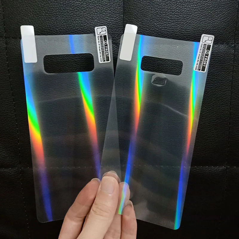

Fashion Laser Transparent Clear Back Skin Phone Stickers for Samsung NOTE 8 NOTE 9 Ultra Slim Soft Full Coverage Protector