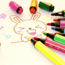 Горячая Высокое качество AIHAO 1881# моющиеся маркеры 12 цветов уплотнения фломастеры Толстая голова ручка специально с уплотнением