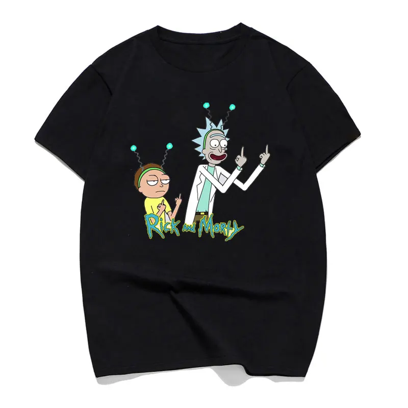 

Funny Rick and Morty Middle Finger T Shirt Men Cotton 100 Tee Shirt Rick Morty Camisa Hombre Mans T-Shirt Cartoon Anime Clothing