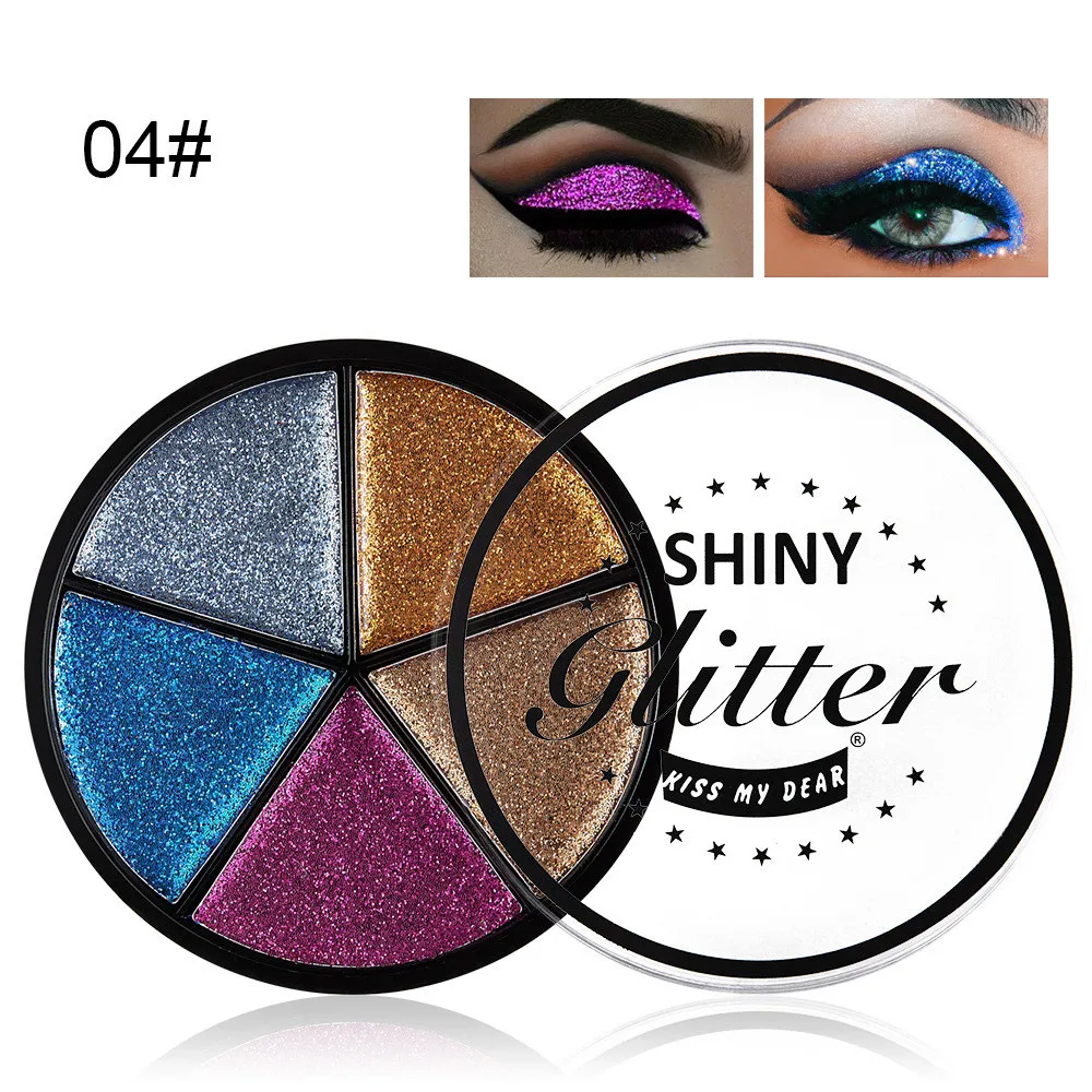 

5 Colors Diamond Glitter Eyeshadow Gel Eyes Makeup Palette Waterproof Long-lasting Brighten Shimmer Shine Pigmented Eye Shadow
