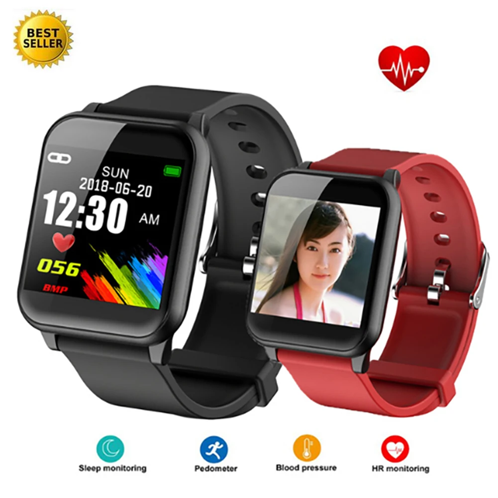 

Smart watch Message call reminder Heart rate monitor Fitness Tracker Sport Smartwatch for IOS and Android