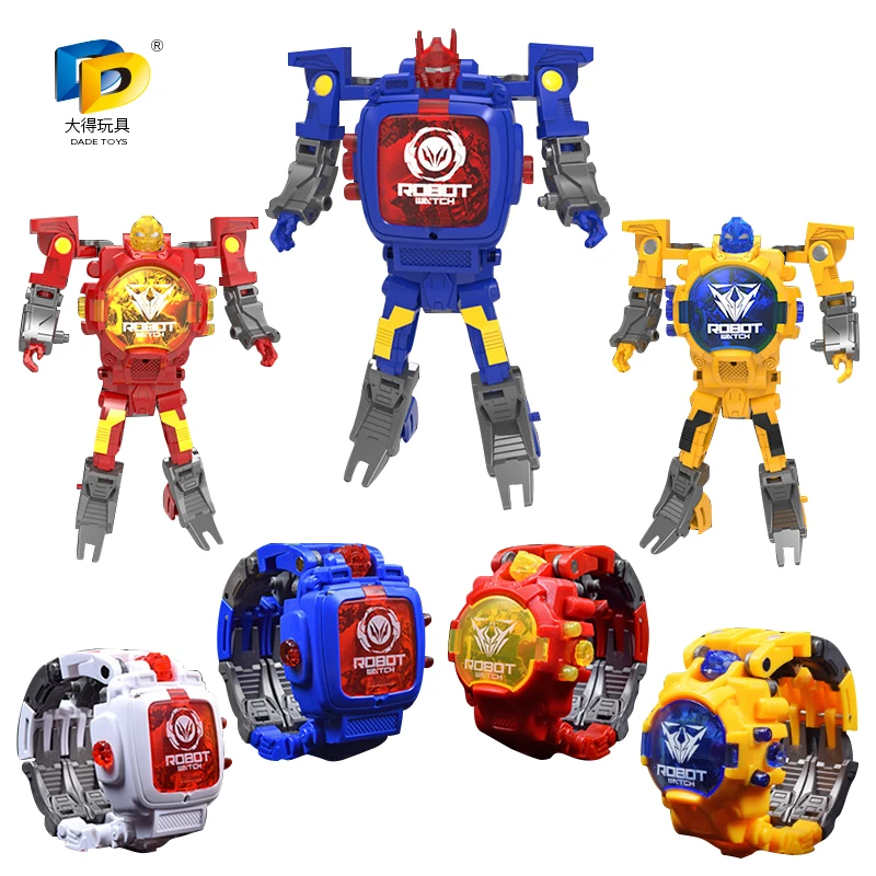 

Cartoon Transformation Wristwatch Creative Electronic Robot Toy Watch for Boy Children Deform Robot Sport Watch Toy Xmas Gift