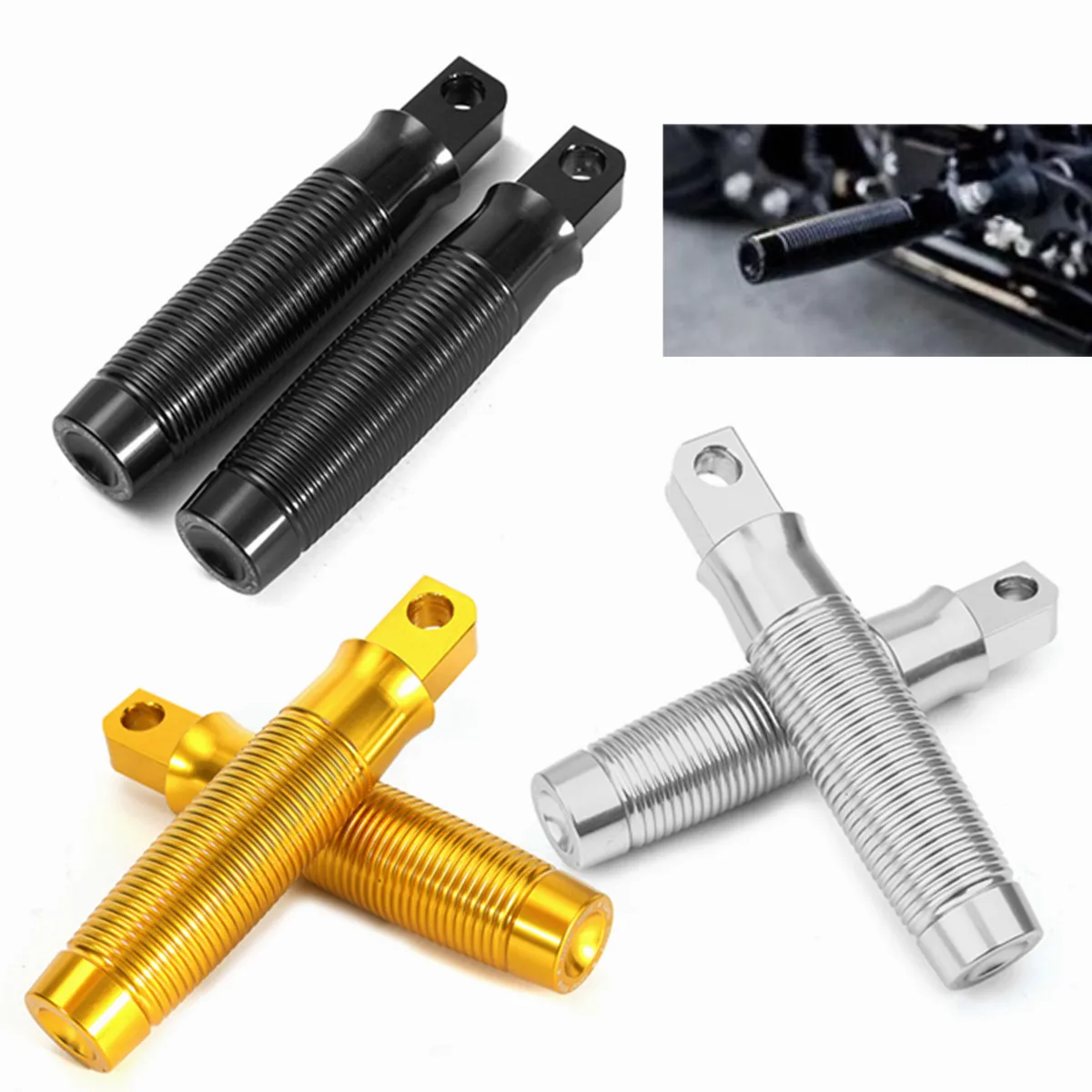 

1Pair Universal Motorcycle CNC Foot Peg Foot Rests Foot Peg Aluminum 3Color for Harley Sportster Touring Dyna Cruiser XL 1200