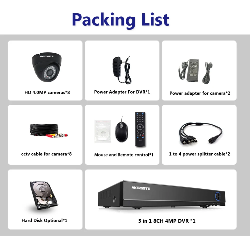 8Channel CCTV System Super HD 4MP AHD DVR kit 8Pcs Security AHD 4MP Black Indoor Night Vision Camera Security Set 3G WIFI DVR 8Channel CCTV System Super HD 4MP AHD DVR kit 8Pcs Security AHD 4MP Black Indoor Night Vision Camera Security Set 3G WIFI DVR