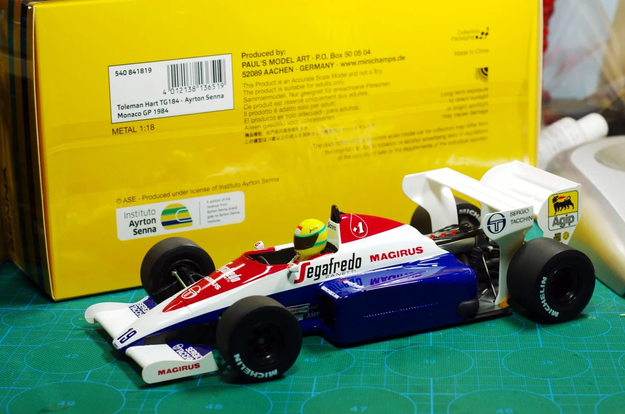 

F1 Formula 1 racing model Metal Collection MOdel Mini cut MINICHAMPS 1/18 TOLEMAN HART TG 184 Senna 1984