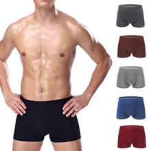 Хит, сексуальные мужские трусы-боксеры, мягкое дышащее нижнее белье для мужчин, удобные Однотонные трусы, мужские трусы, высококачественное нижнее белье