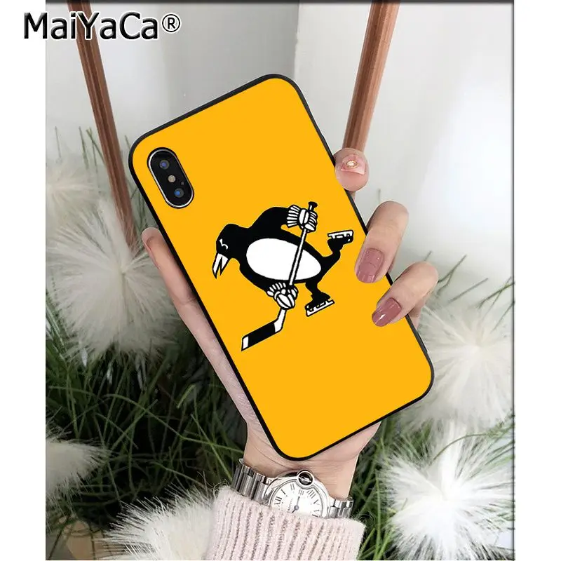 MaiYaCa Питтсбург Пингвинс ТПУ Мягкий силиконовый чехол для телефона для iPhone X XS MAX 6 6s 7 7plus 8 8Plus 5 5S SE XR