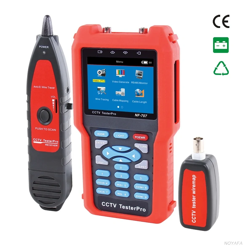 

CCTV Tester NF-707 Analog & CVBS Signal, cable tester tracker Optical power meter bulit-in to check the fiber loss