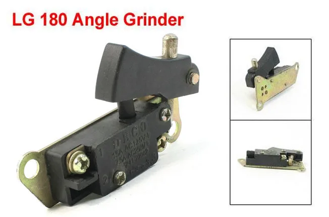 

Angle Grinder Manual Lock Trigger Switch AC125V/15A AC250V/7.5A for LG 180 2pcs