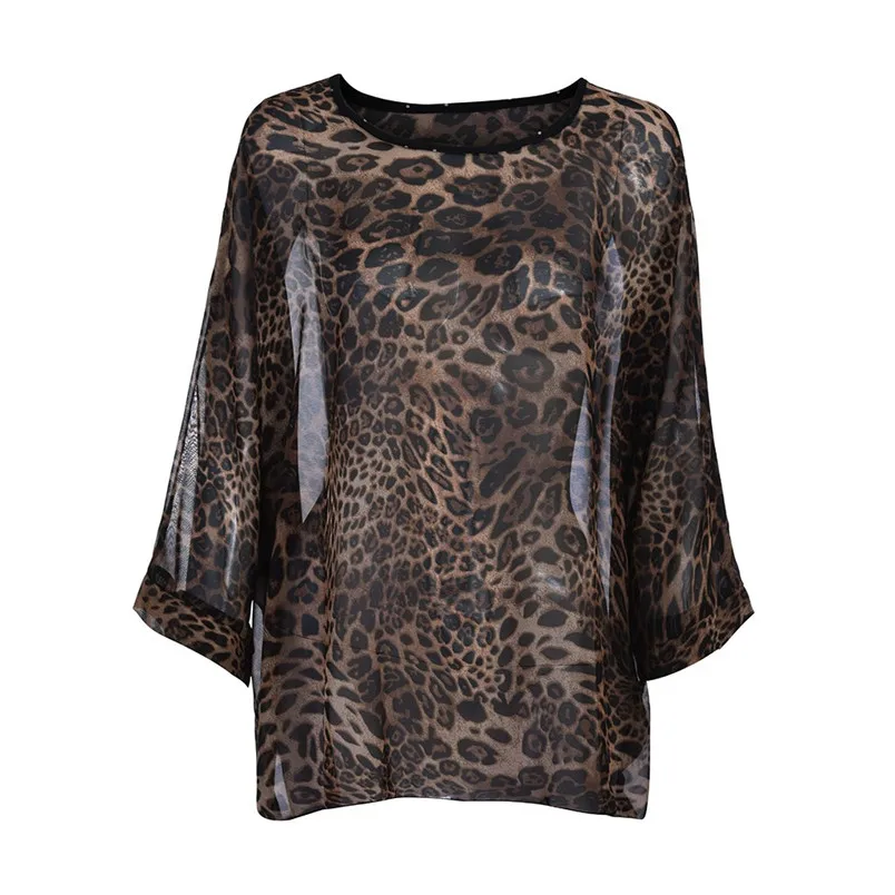 Sexy Women Plus Size Long Sleeve Round Neck Protection  Blouse Cover-Up Loose Tops New Style Clothes Daily Blouse Blusas 40FE15 (9)