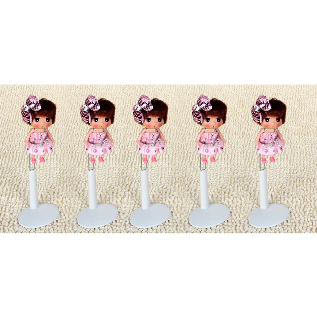 

5x White Adjustable Doll Stands Dolls Display Show Mannequin Model for Children Girls Kids Gifts DIY Toys Accessories 14-20cm
