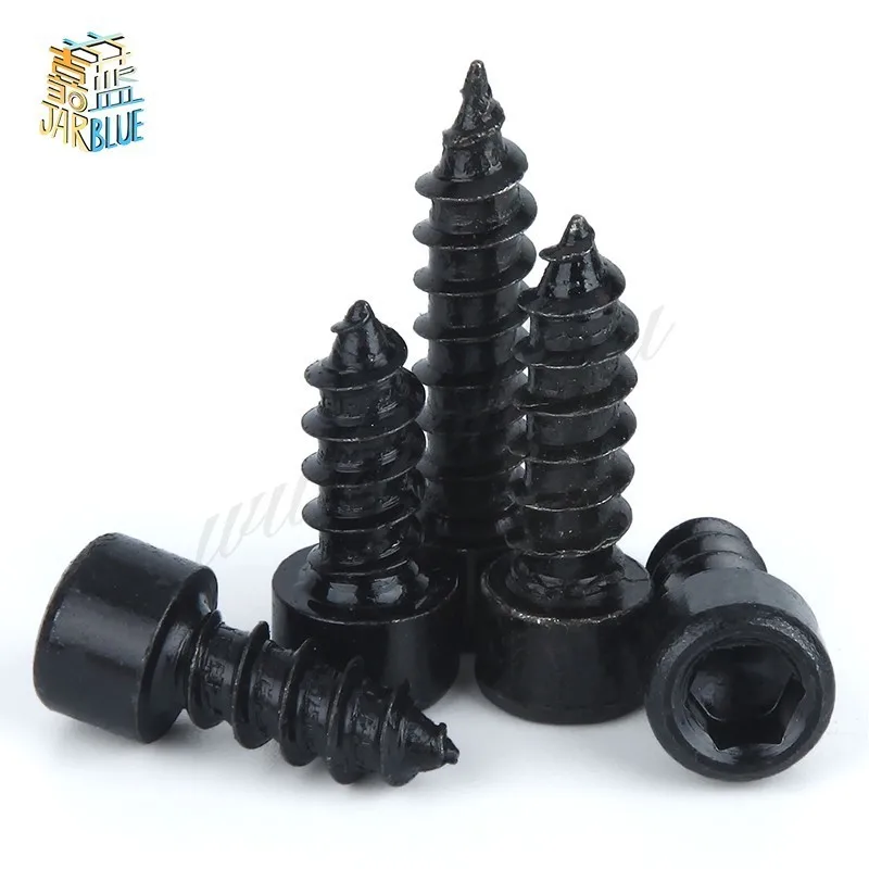 

100pcs/Lot M3*6/8/10/12/14/16/18/20mm Metric Thread carbon steel Hex Socket Head Cap self tapping Screw Bolts