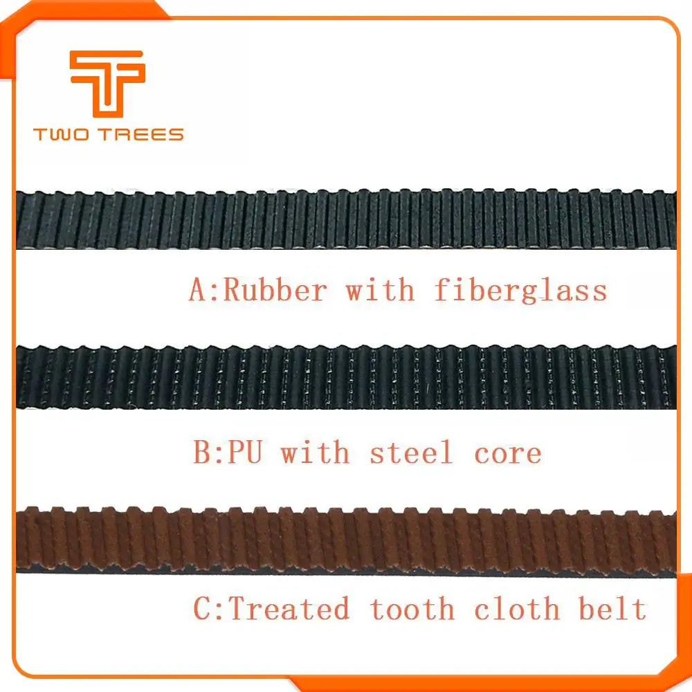

2M GT2 PU with Steel Core Rubber fiberglass timing belt GT2 Belt Black Color 2GT open timing Belt 6mm Width 5M for 3d printer