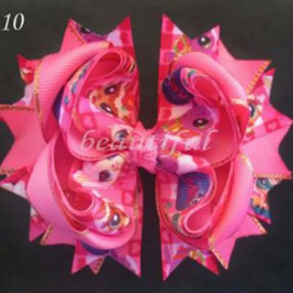 

Free Shippin Hand 16pcs 4.5"Customize 7/8 printing and gold side grosgrain ribbon Hair Accessories 4.5" A- Princess Cinderella