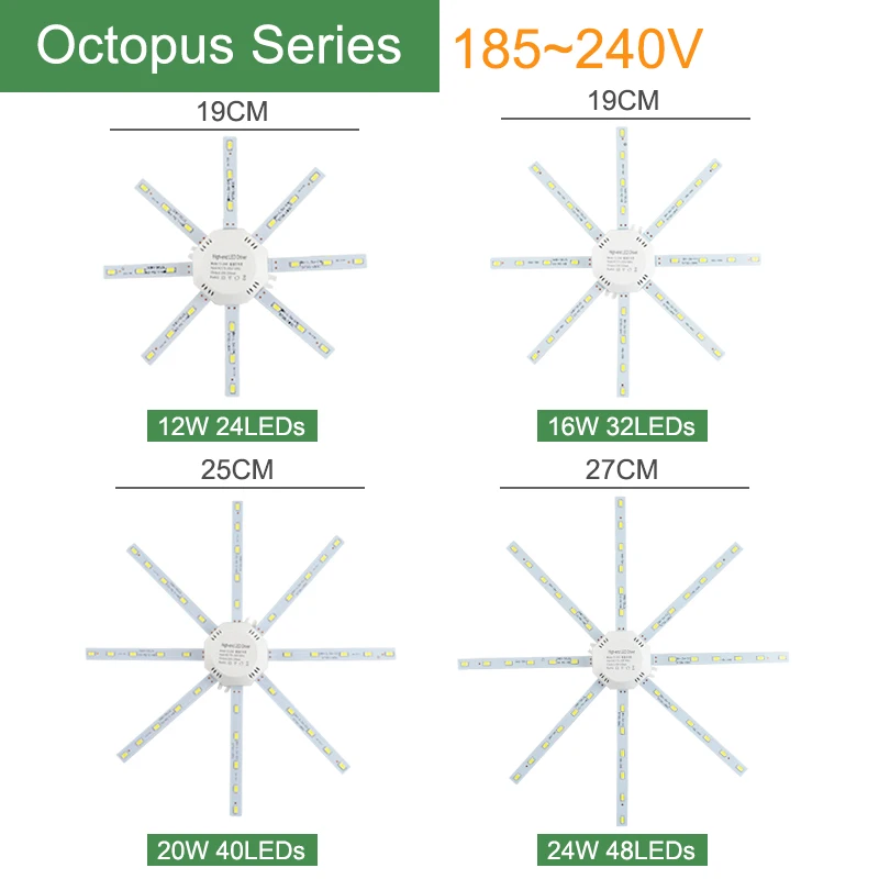 Kaguyahime Круглый/мини/осьминог светодиодный модуль потолочный светильник 12 Вт 16 Вт 18 Вт 20 Вт 24 Вт 220 В Магнитный модифицированный источник кольцо лампочка - Испускаемый цвет: Octopus Series