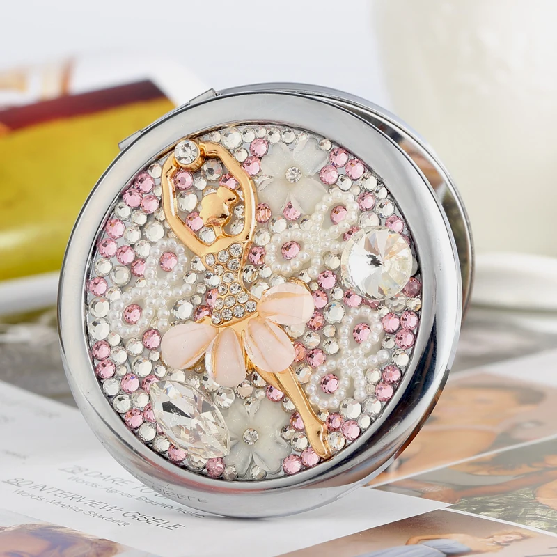

Engrave words logo free,wedding party bridesmaid gifts,bling crystal ballet dance girl,Beauty pocketmakeup compact mirror makeup