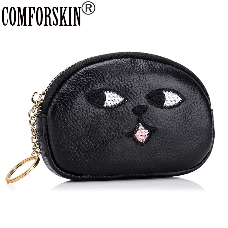

COMFORSKIN Guaranteed Genuine Leather Cute Character Woman's Coin Purse Brand Design High Quality Cowhide Mini Women Wallet 2017