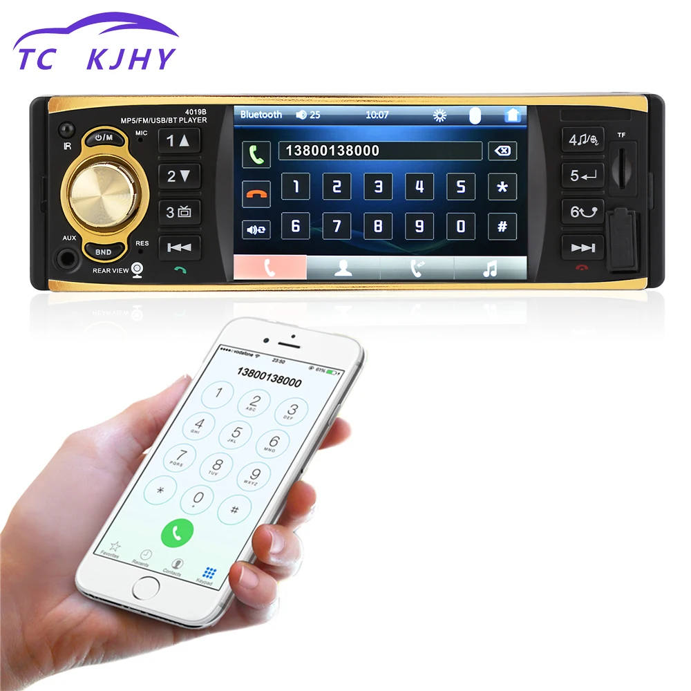 

2018 Auto 4.1 Inch 1 One Din Car Radio Audio Stereo USB AUX FM Radio Station Bluetooth Rearview Camera Remote Control Player