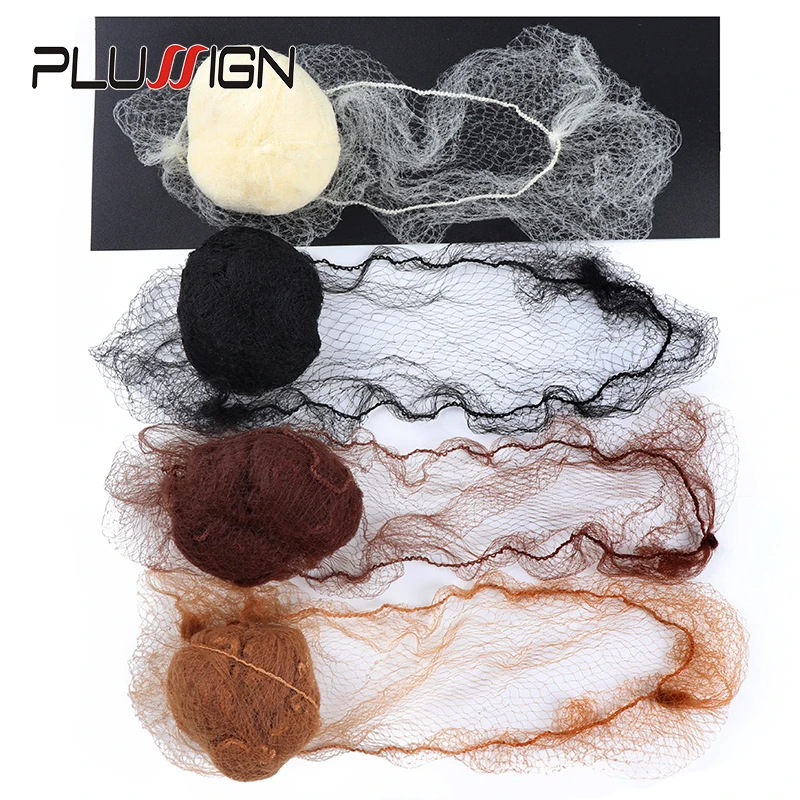 Hot Sale Plussign 20Pcs Four Colors 5Mm Hole Soft Nylon Hairnets Black Brown Dark Coffee Beige Color Invisible Disposible Net