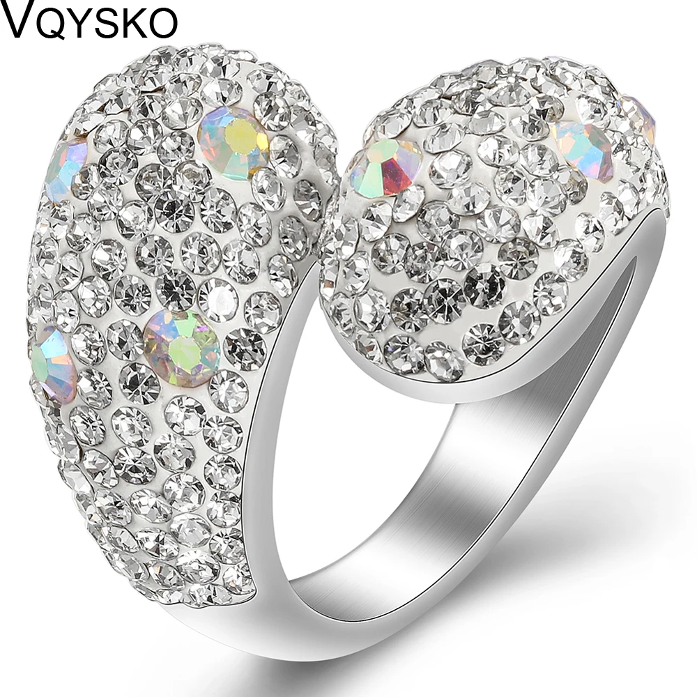 Модные ювелирные кольца из нержавеющей стали 316L со стразами|jewelry elephant|ring jewelry boxring