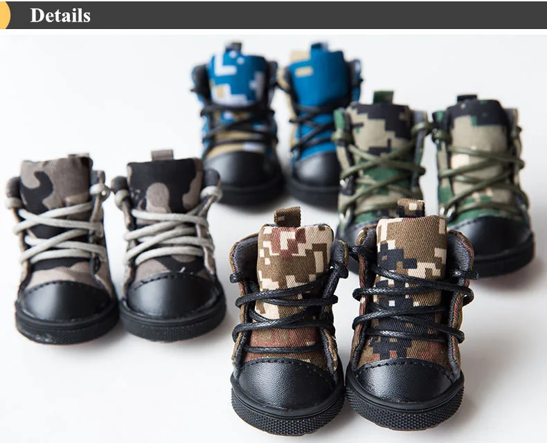 Camouflage Series Winter Small Dog Shoes Rubber Jean Thermal Boots Puppy Footwear Outdoor Walking Shoes (3)