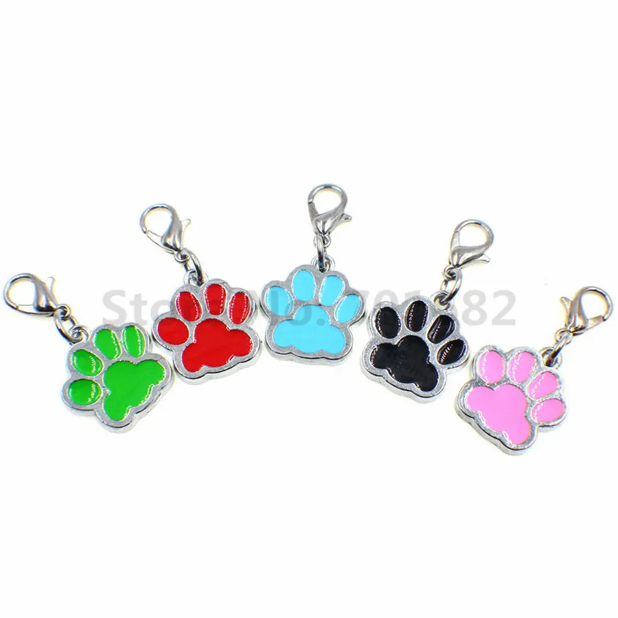 

10pcs/lot Wholesale Enamel Cat Dog/Bear Paw Prints Rotating Lobster Clasp Key Chain Keyrings bag Jewelry Making as Gifts HC356