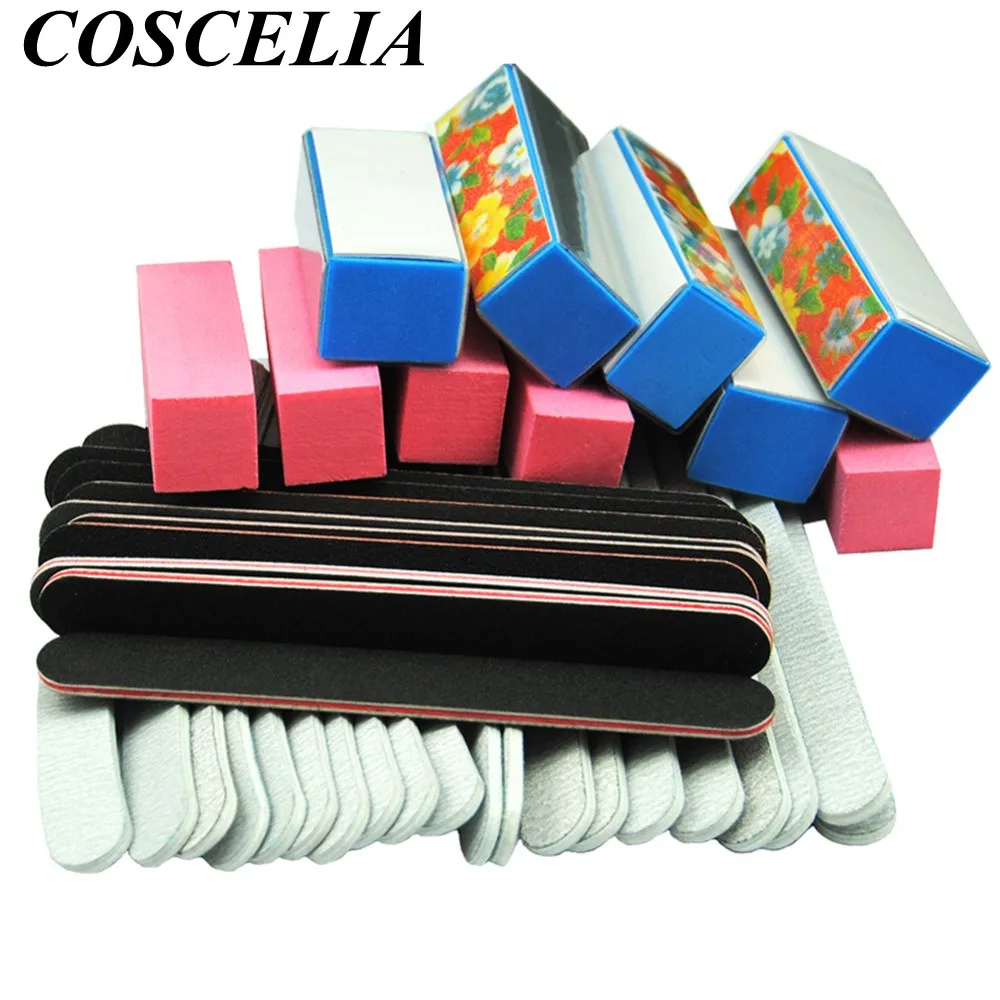 

40PCS Nail Art File 100/180 Sanding Manicure Polished Buffer Block Pedicure Nail Art Tool Set Acrylic Remover UV Gel Nail Polish