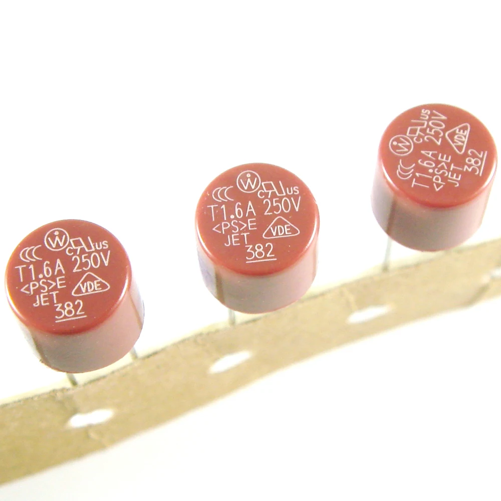 100pcs/lot Cylindrical Plastic Fuses 382 T1.6A 250V Cylindrical Fuse 1