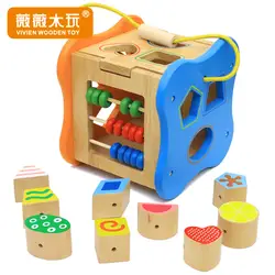Многофункциональный ящик деревянный Конструкторы формы соответствующие формы детские развивающие игрушки раннего детства цвет цифровой