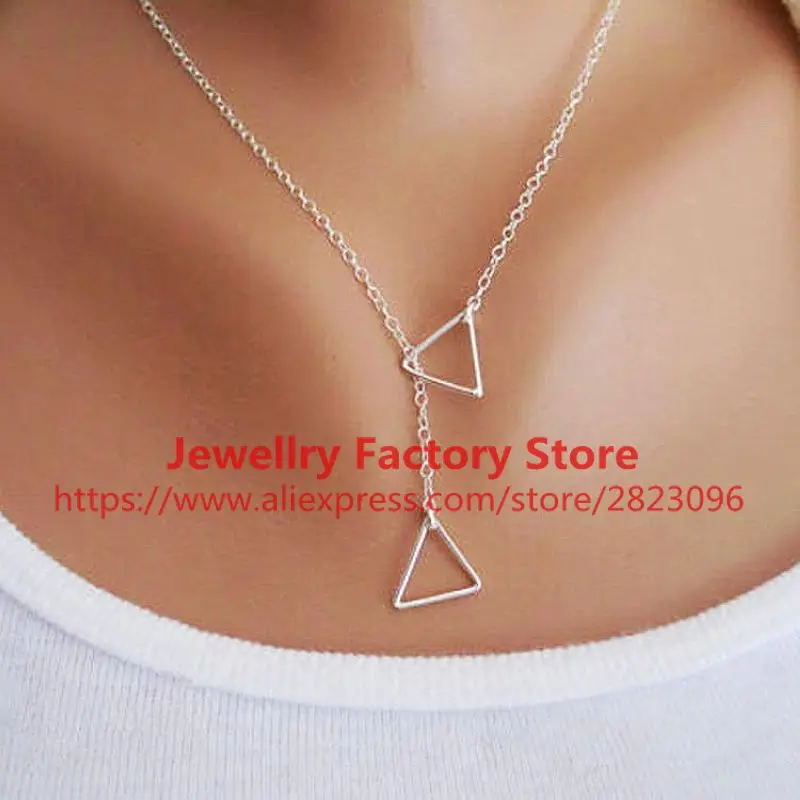 500pcs/lot Korea Fashion Chain Necklaces Exclusive Silver Geometric