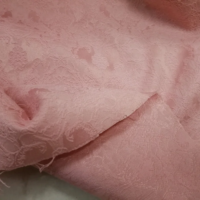

Jacquard Polyester Cotton Fabric For Trench Coat Suit Nude Pink Ethnic 100cm*150cm