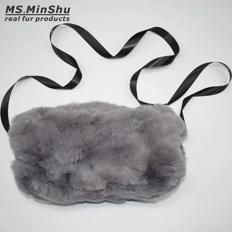 Натуральная Меховая муфта, зимняя грелка для рук, настоящий мех кролика, муфта, модная женская муфта с ремешками, грелка для рук, MS.MinShu, бренд