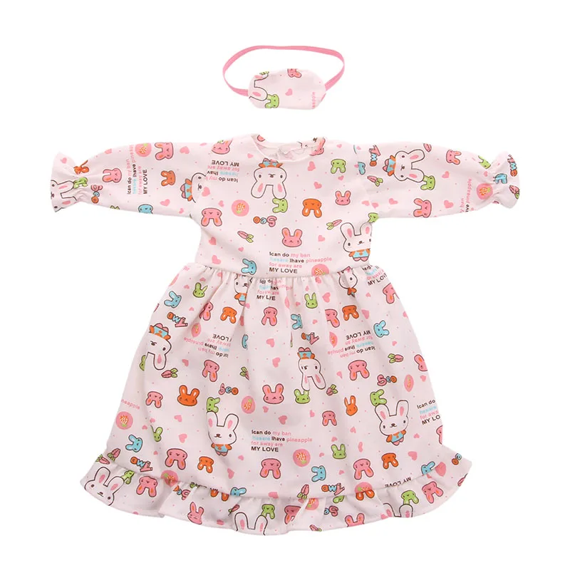 

Fleta 2018 rabbit pattern night skirt fit Doll or 18inch american doll Clothes Doll Accessories