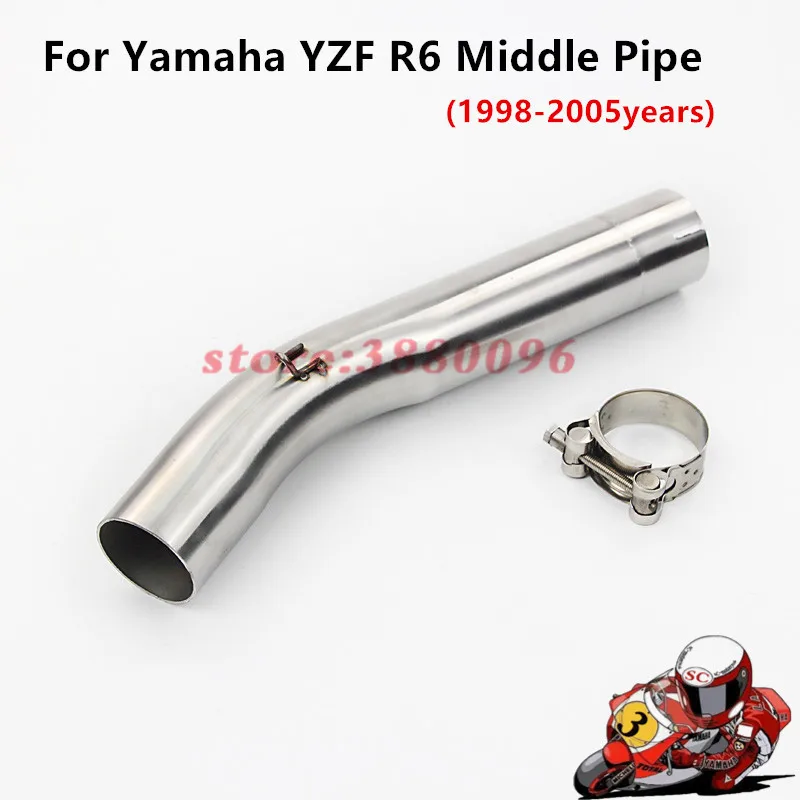 

Motorcycle Exhaust Middle pipe for YZF R6 1998-2005 without exhaust slip on full system link pipe