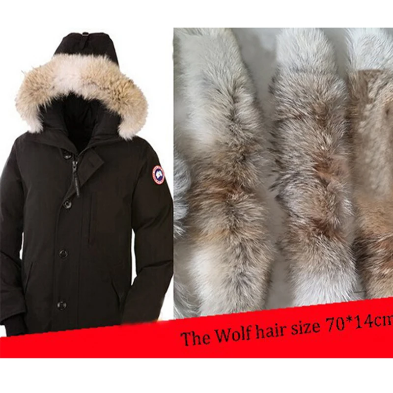 Real Natural Big Wolf Fur Scarf Real Collars Scarf Factory Direct Wholesale and Retail Winter Coat Hood Collar for Men Women S#7