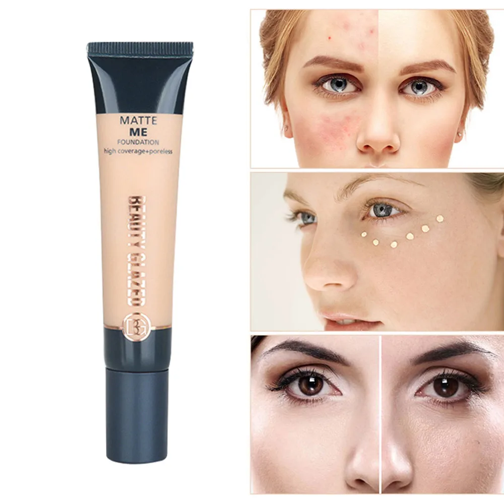 

Beauty glazed Concealer Liquid Foundation Natural Trimming Cover Dark Circle Freckles Acne Cream Base Fondotinta che copre tutto
