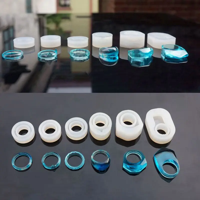 6 штук Ассорти DIY Силиконовое кольцо формы для изготовления ювелирных изделий из