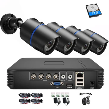 

4CH 1080P CCTV Camera System 720P Security Camera System Video Surveillance Kit 1TB HDD 4PCS Bullet Outdoor AHD Camera DVR Set